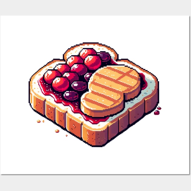 Peanuts Butter And Jelly Toast Kawaii Breakfast Yummy Since Sandwich Wall Art by Flowering Away